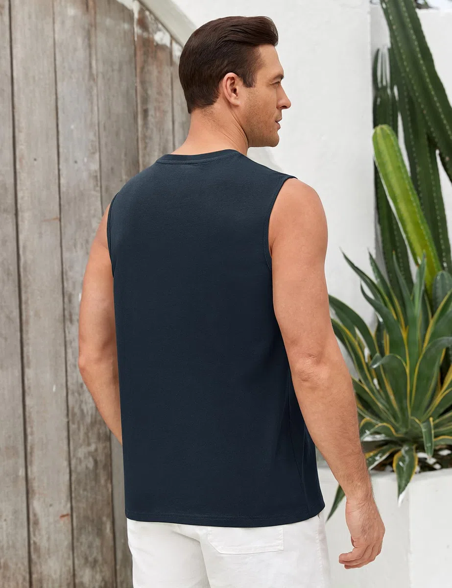 heekpek Tank Top Herren Ärmelloses Unterhemd Sommer Achselshirts Baumwolle Muskelshirts Männer Trägershirt Sport Gym Fitness Beach
