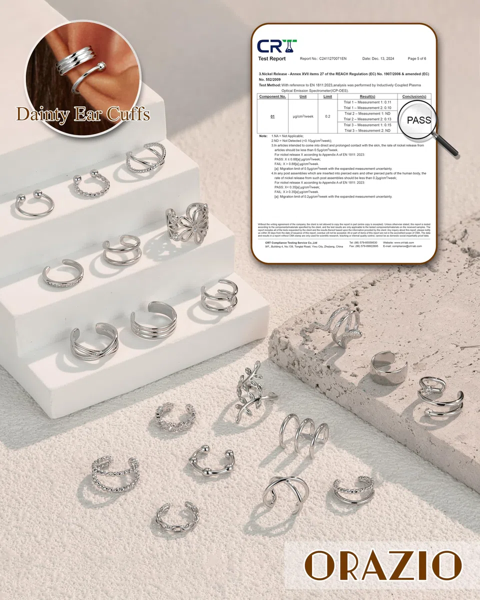 ORAZIO 20/25Pcs Ear Cuff Set Damen Ohrmanschette Ohrringe Earcuffs Set Helix Knorpel Ohrmanschette Ohne Ohrloch Wickelohrring Fakepircings Ohr Cuffs Ohrklemme