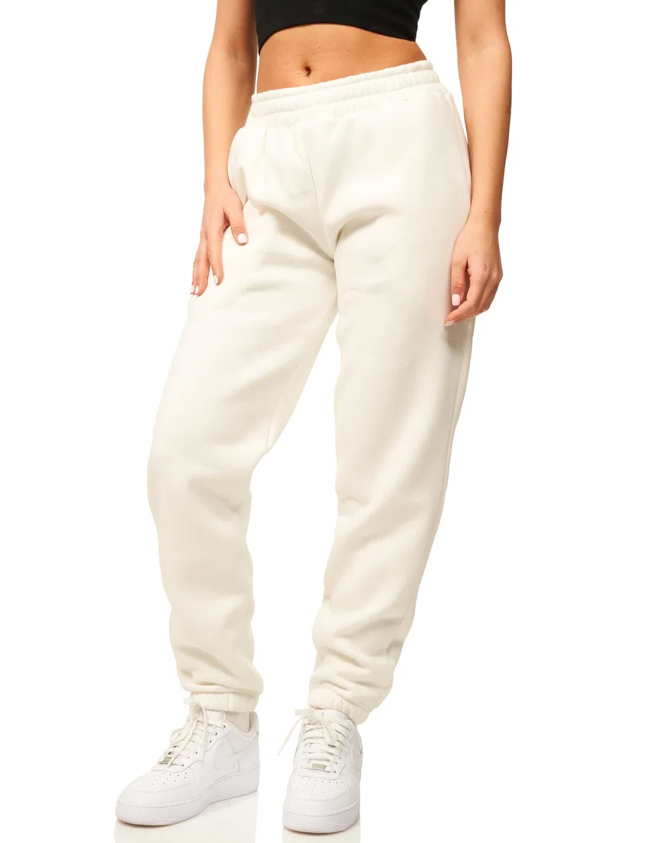 DAILY COTTON Damen Jogginghose aus Baumwolle - Sporthose im Straight-Fit mit Bündchen - Lange Sweatpants Trainingshose - Freizeithose für Frauen