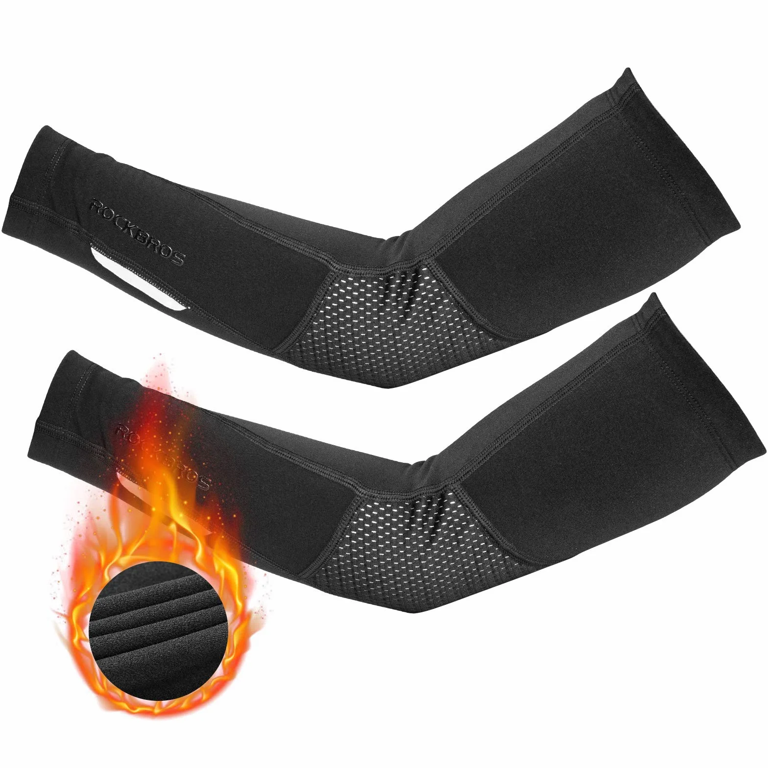 ROCKBROS Radsport Armlinge Arm Sleeves Beinlinge Knieschutz Winter Anti Rutschen Armwärmer Beinwärmer für Laufen Fußball Basketball Herren/Damen S-3XL (1 Paar)