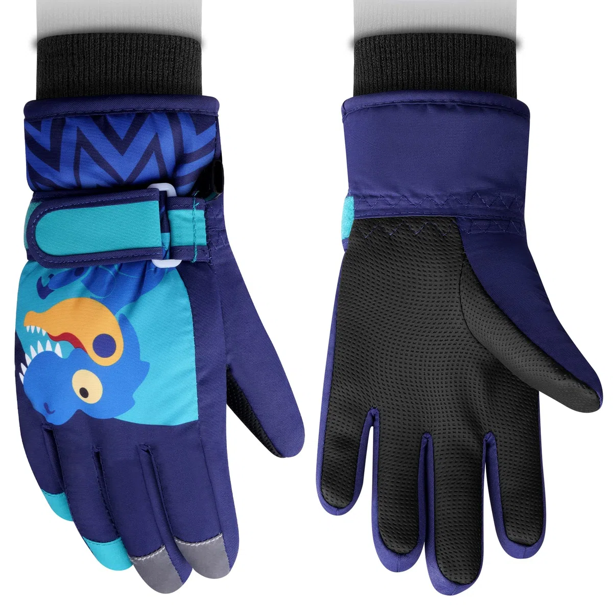 flintronic Kinder Skihandschuhe, Winter Skihandschuhe für Jahre Jungen Mädchen, wasserdichte und Winddichte Fleece Handschuhe mit verstellbaren Bündchen, für Snowboard Klttern Skifahren Radfahren