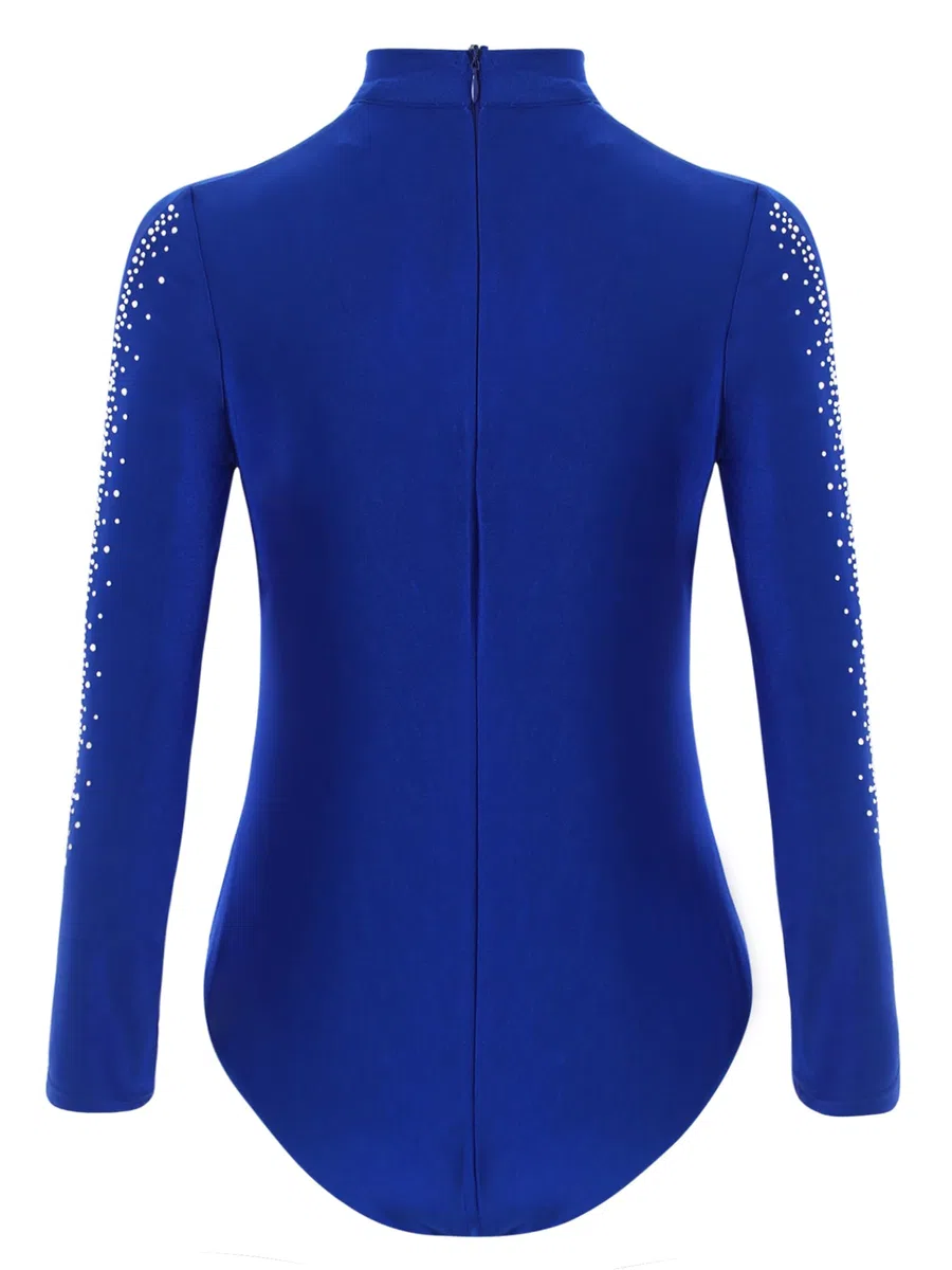 Turnanzug Jungen Ballett Trikot Langarm Strass Gymnastikanzug Tanzbody Slim Fit Hemdbody Latein Tanzkostüm