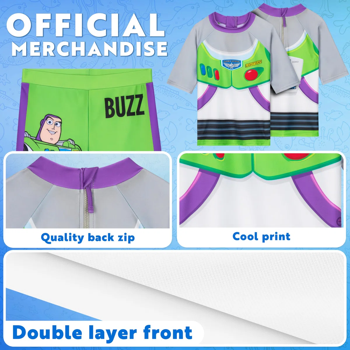 Get Trend Badeanzug Kinder Kostüm 2 Teiliges Set mit Badehose Jungen Badeshorts und Schwimmshirt für Strand Urlaub und Schwimmen