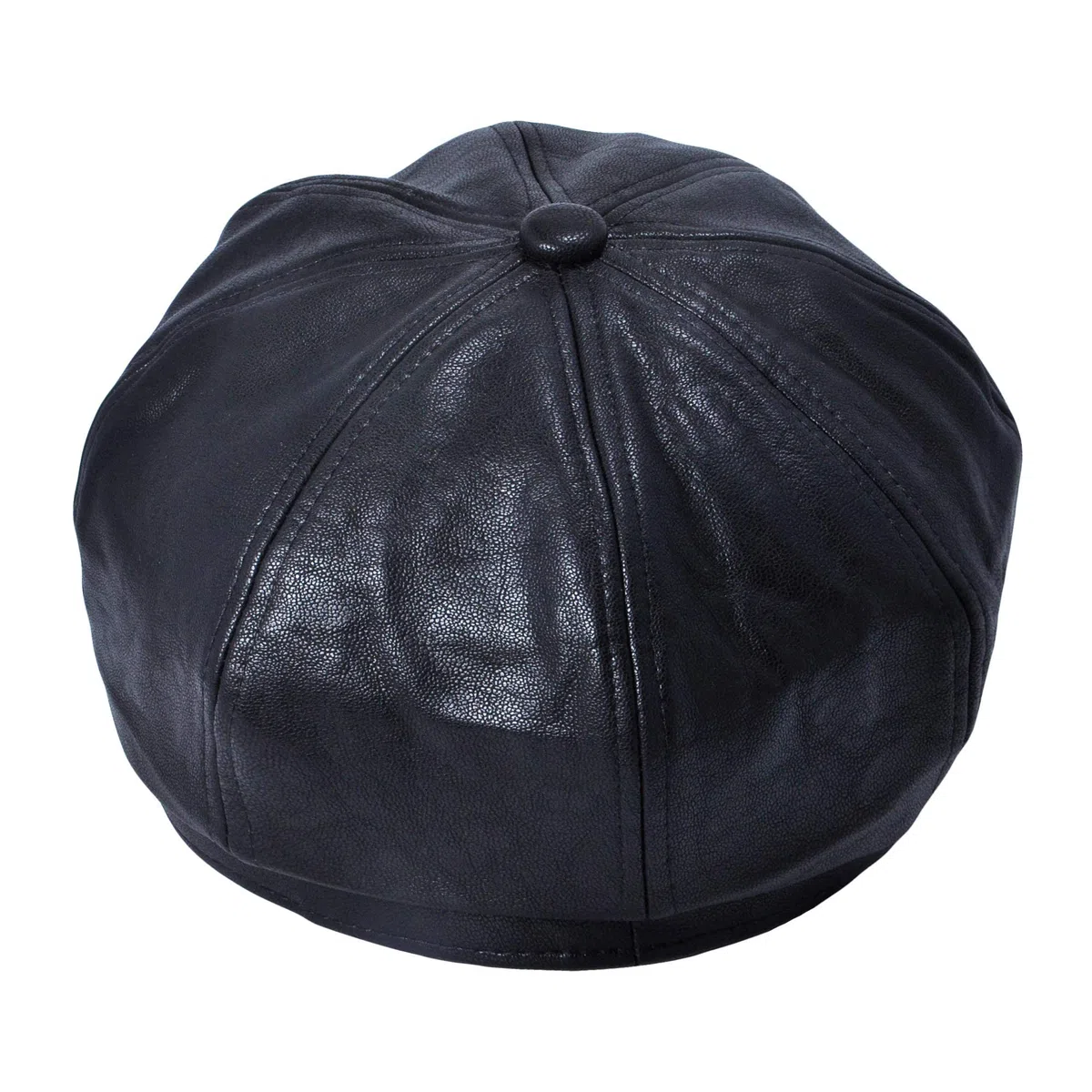 ZLYC Unisex PU Leder Ballonmütze Schirmmütze Retro Klassisch Achteck Kappe Winter Baskenmützen
