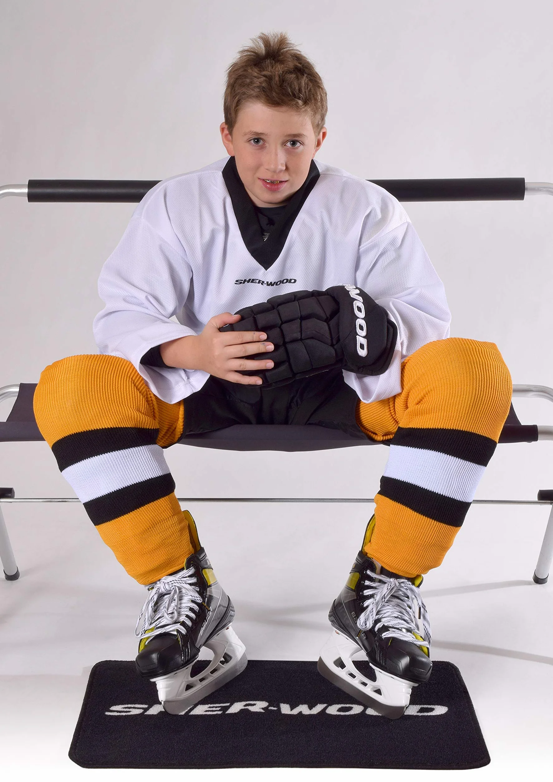 Sherwood - Eishockey Trainingstrikot Junior für Kinder I stilvolles Practice Jersey aus gelochtem Mesh-Stoff I V-Neck Jersey zum Trainieren I tolle Passform