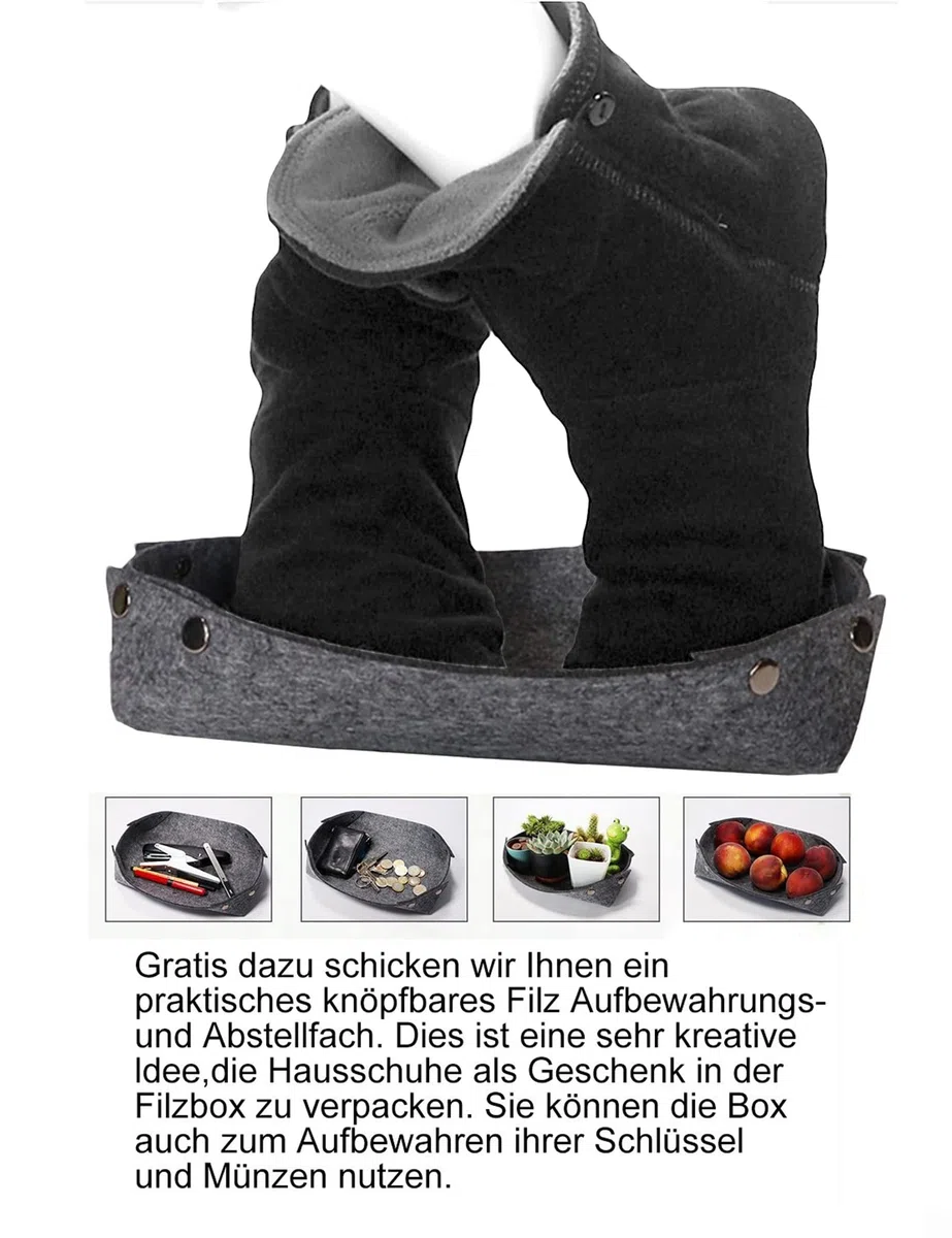RAIKOU Hausschuhe für Damen, Herren aus Micro Fleece mit ABS und Rutschfester Sohle Größe,Super Flauschige Hüttenschuhe
