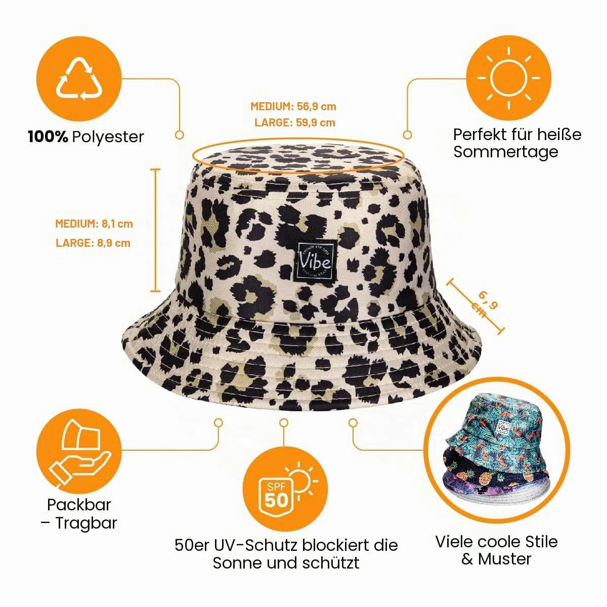 Vibe Festival Gear Bucket Hat Unisex für Männer Frauen Mode Fischerhut Niedliche Fischermütze