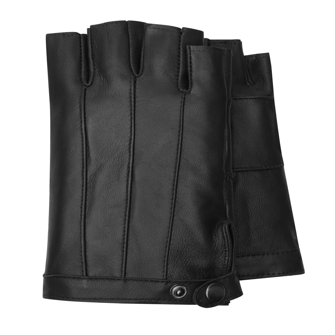 Harssidanzar Fahrhandschuhe für Männer,Ungefütterte Fingerlose Half Finger Leder Fahrhandschuhe KM049EU