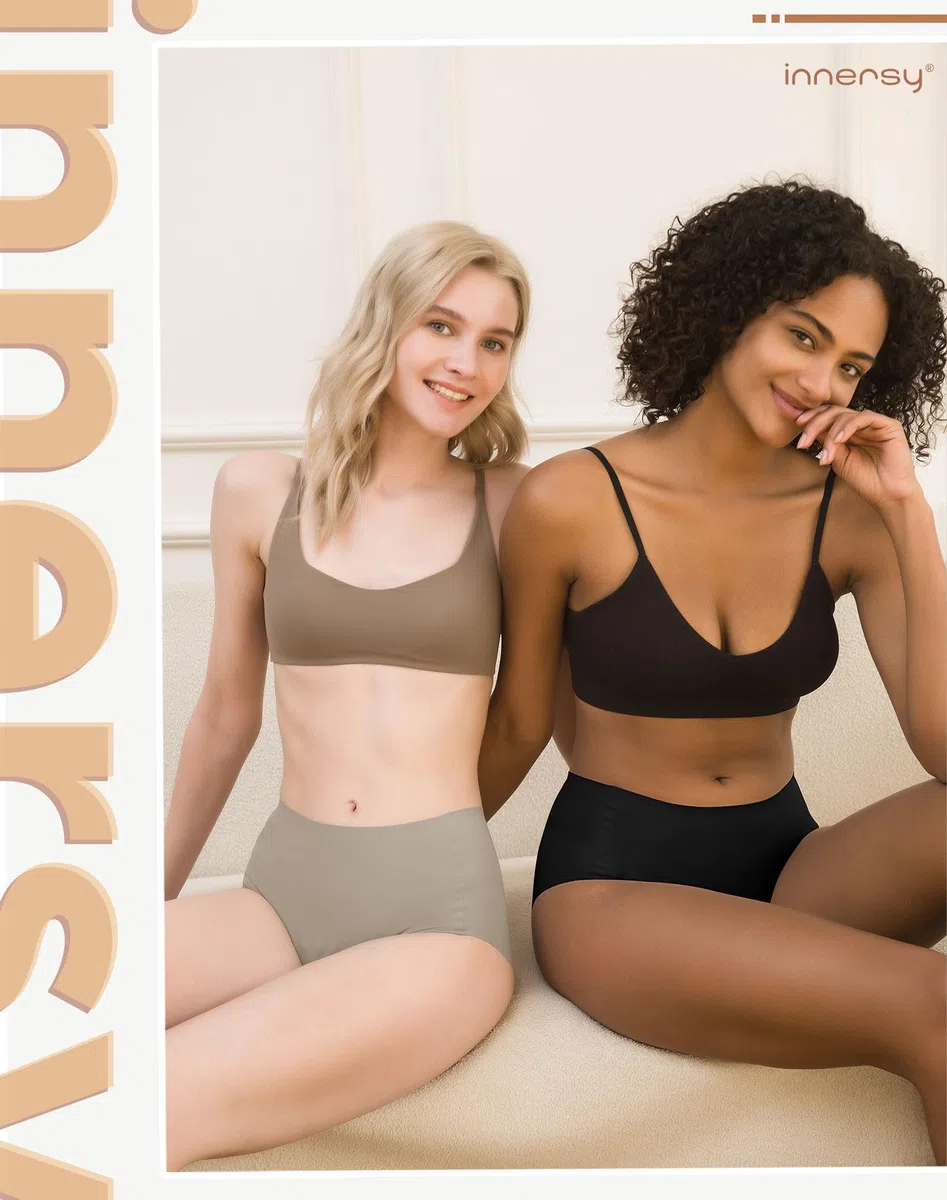 INNERSY Periodenunterschwäsche Leichte Blutung Nahtlos Hohe Taille Microfaser Periodenslip 3er Pack