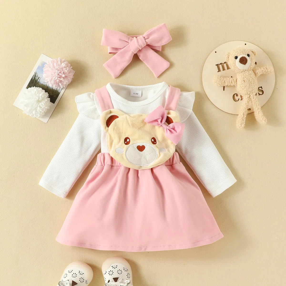 Zukmuk Babykleidung Neugeborene Baby Body+Rock+Stirnband Baby Mädchen Set Kleidung Baby Kleidung Mädchen 0-6 Monate