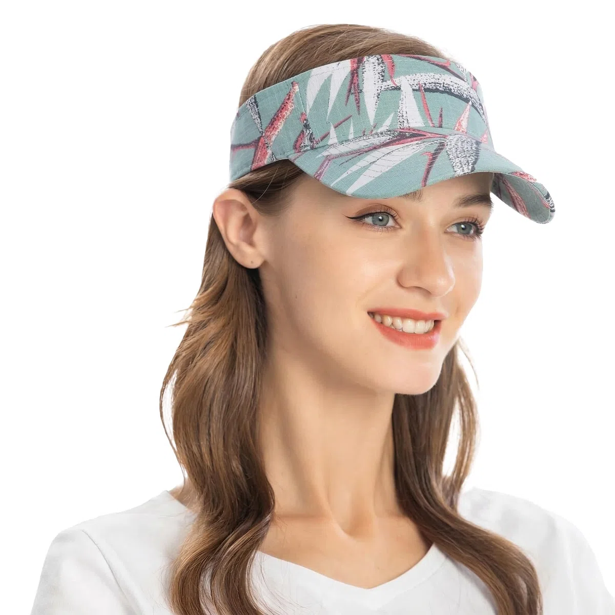 ZLYC Damen Sommer Sonnenschild Golf Visor Cap mit Klettverschluss