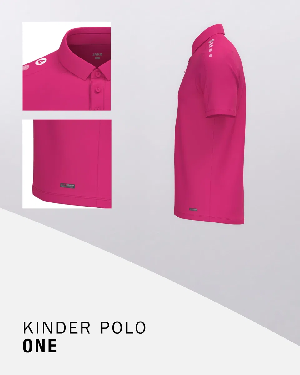 JAKO Polo One – Atmungsaktives, funktionales Poloshirt für Kinder mit Keep Dry-Technologie, 100% recyceltes Polyester, Topmodernes Design