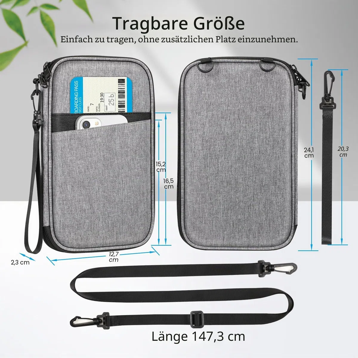 FINTIE Reisepass Tasche Familie Reiseorganizer, RFID-Blockier Wasserdicht Handytasche Reisepasshülle Ausweistasche Dokumente 6 Pässe für Damen und Herren,