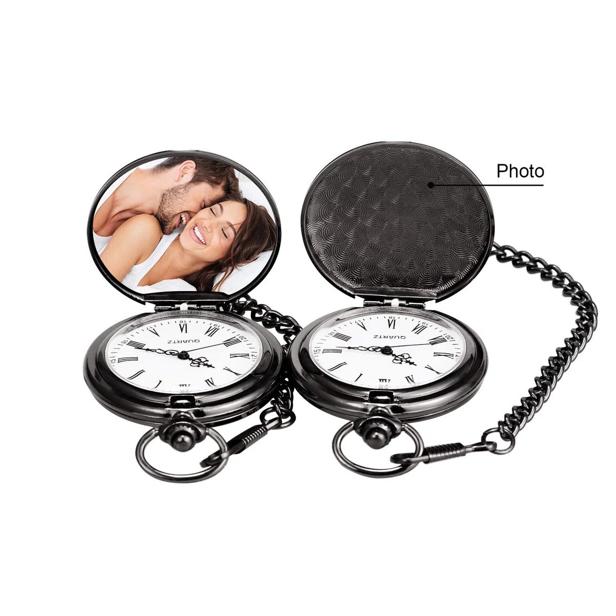 TREEWETO Herren Taschenuhr Geschenke für Ehemann Freund Geburtstag Valentinstag Hochzeitstag Vatertag Weihnachten, personalisierte Gravur für ihn