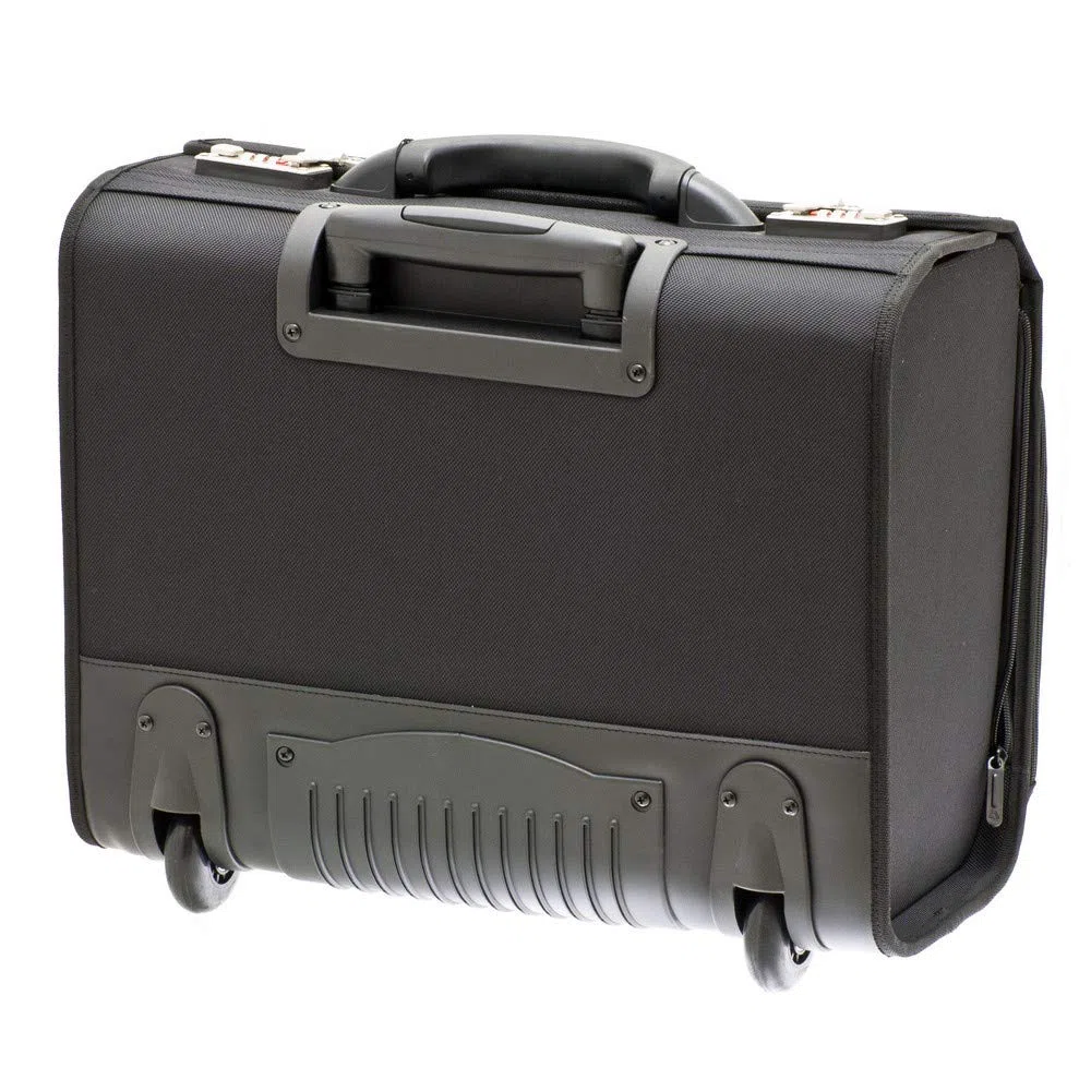Davidts Trolley Rollkoffer Pilotenkoffer mit Rollen Aktenkoffer Lehrertasche Business Trolley 47x39x24 cm