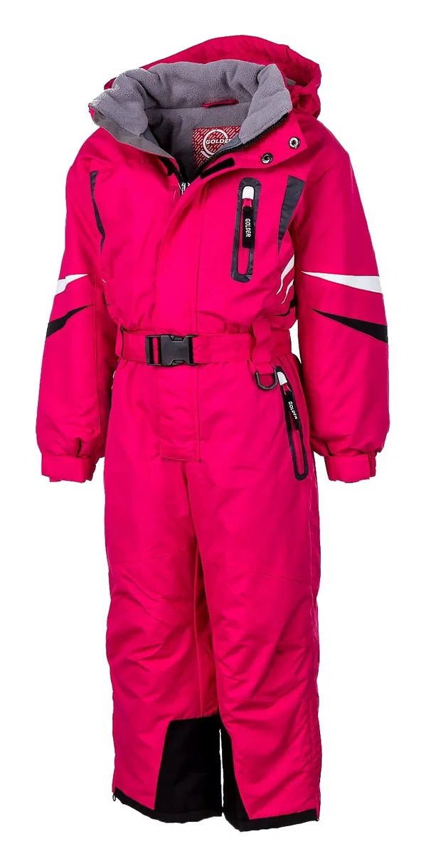 Golder Kinder Skianzug Jungen mit Kapuze Winddichter Schneeoverall Mädchen Wasserdichter Schneeanzug