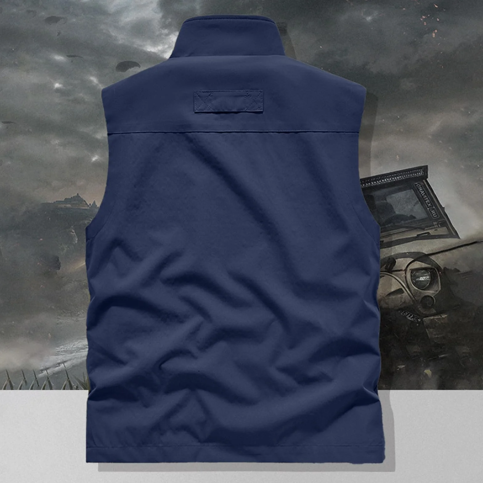 Generisch Weste Herren, Ärmellose Mesh Design Fahrradjacke Große Größen Jacke Übergangsjacke Bequeme Laufweste Mit Taschen Und Reißverschluss Baggy Einfarbig Oberbekleidung Für Camping