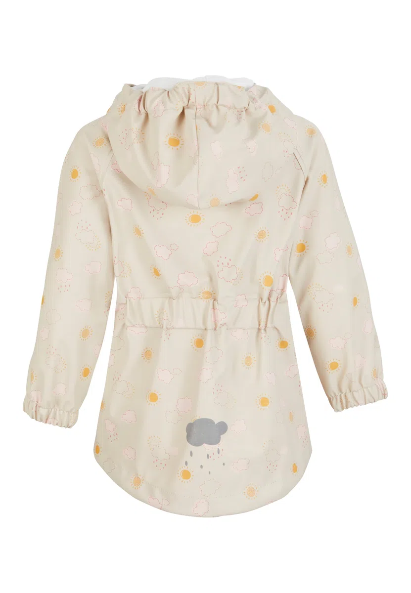 Sterntaler Regenjacke ungefüttert Wolken - Kinder Regenjacke wasserdicht - Mädchen Jacke mit verschweißten Nähten Kapuze und reflektierenden Details - robuste Regenbekleidung