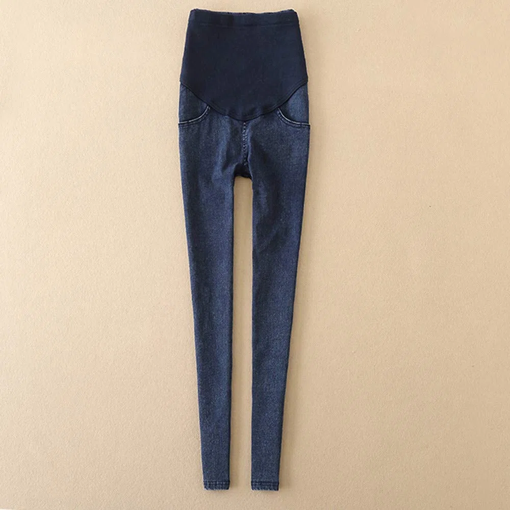 Super Elastisch Umstandsjeans, Denim Leggings für Schwangerschaft Damen Schwangerschaftsjeans Slim Umstands-Jeans Jeggins, Lange Hose für Damen, Umstandsmode, Hoher Bund