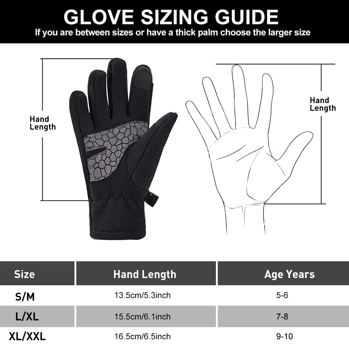 Arcweg Handschuhe Kinder Fleece Warm Laufhandschuhe Winter Gloves rutschfest Fahrradhandschuhe Touchscreen Winterhandschuhe Jungen Mädchen Fingerhandschuhe Sport Outdoor Camping Wandern Laufen