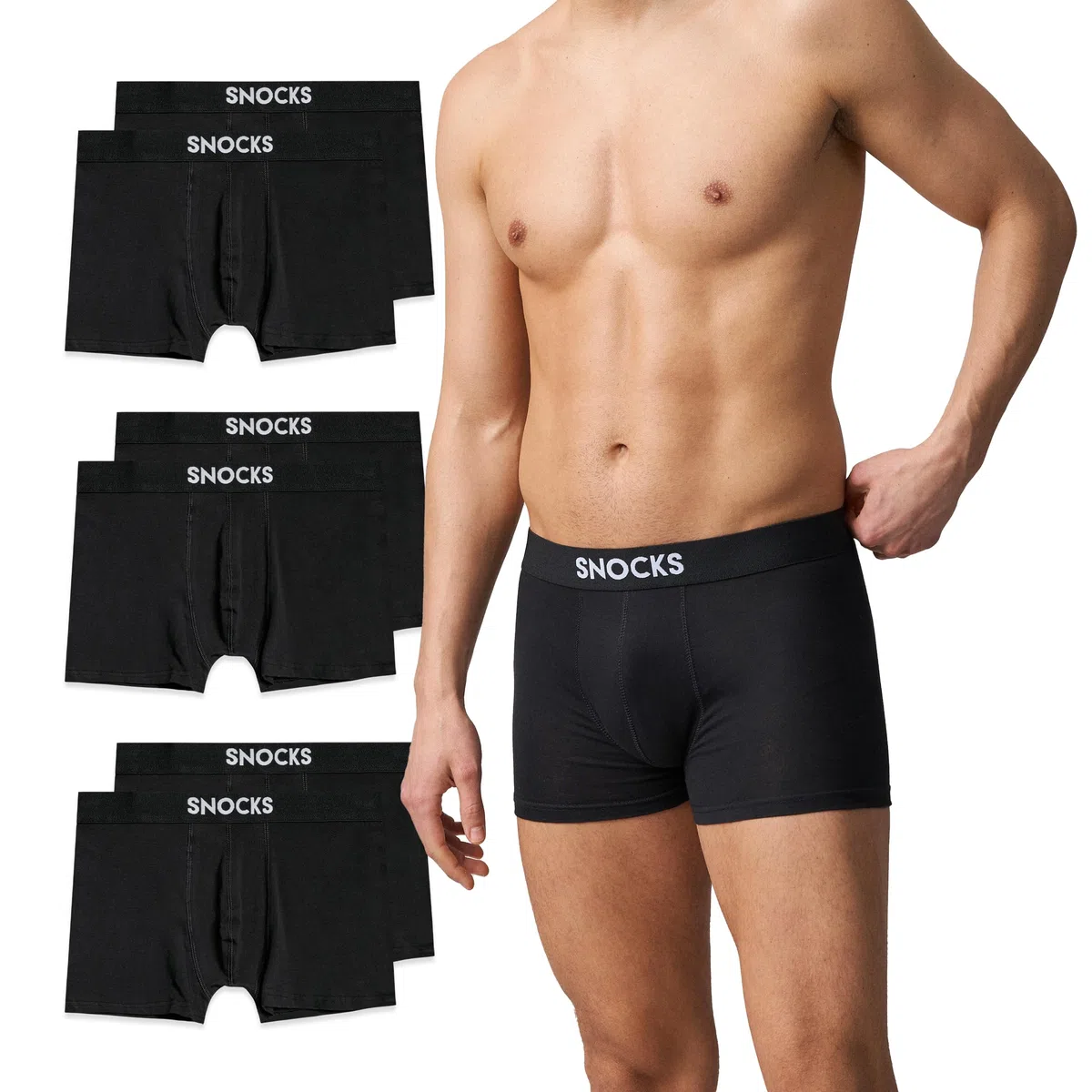 Snocks Boxershorts Herren Bio Baumwolle 6er Pack Unterhosen ohne einschneidenden Gummibund Gr. S-4XL