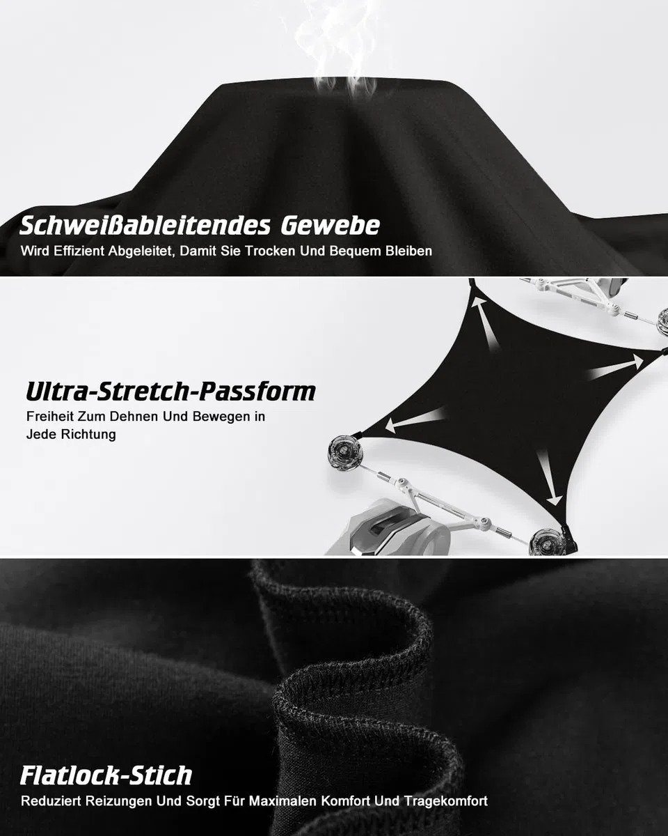 romision Thermounterwäsche Herren Funktionsunterwäsche Skiunterwäsche Atmungsaktiv Thermoaktiv Innenfleece Weich Thermo Unterwäsche 1/2er Set