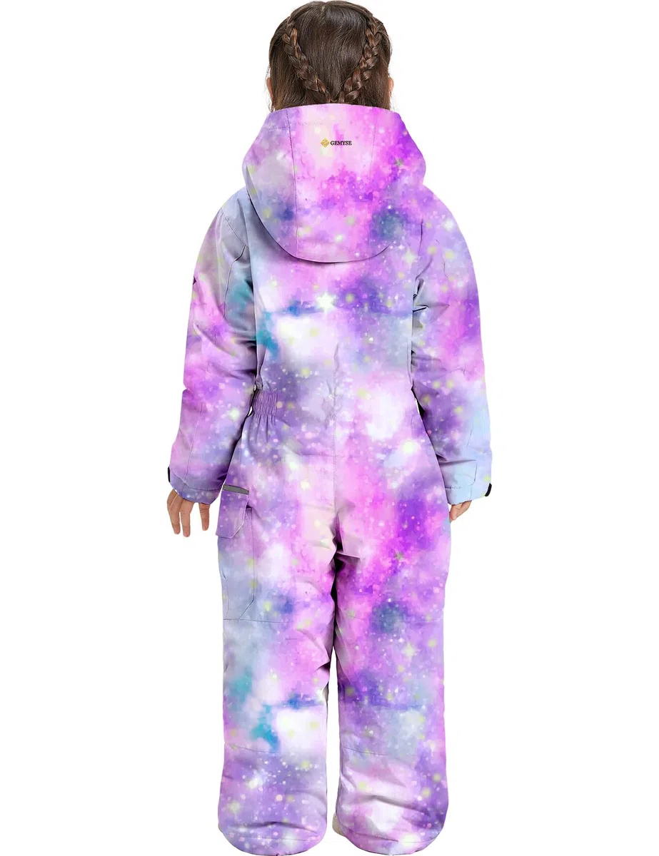GEMYSE Kinder schneeanzug Winter Outdoor Jungen Mädchen Wasserdicht Warm Winddicht skianzug Einteilig Atmungsaktiv