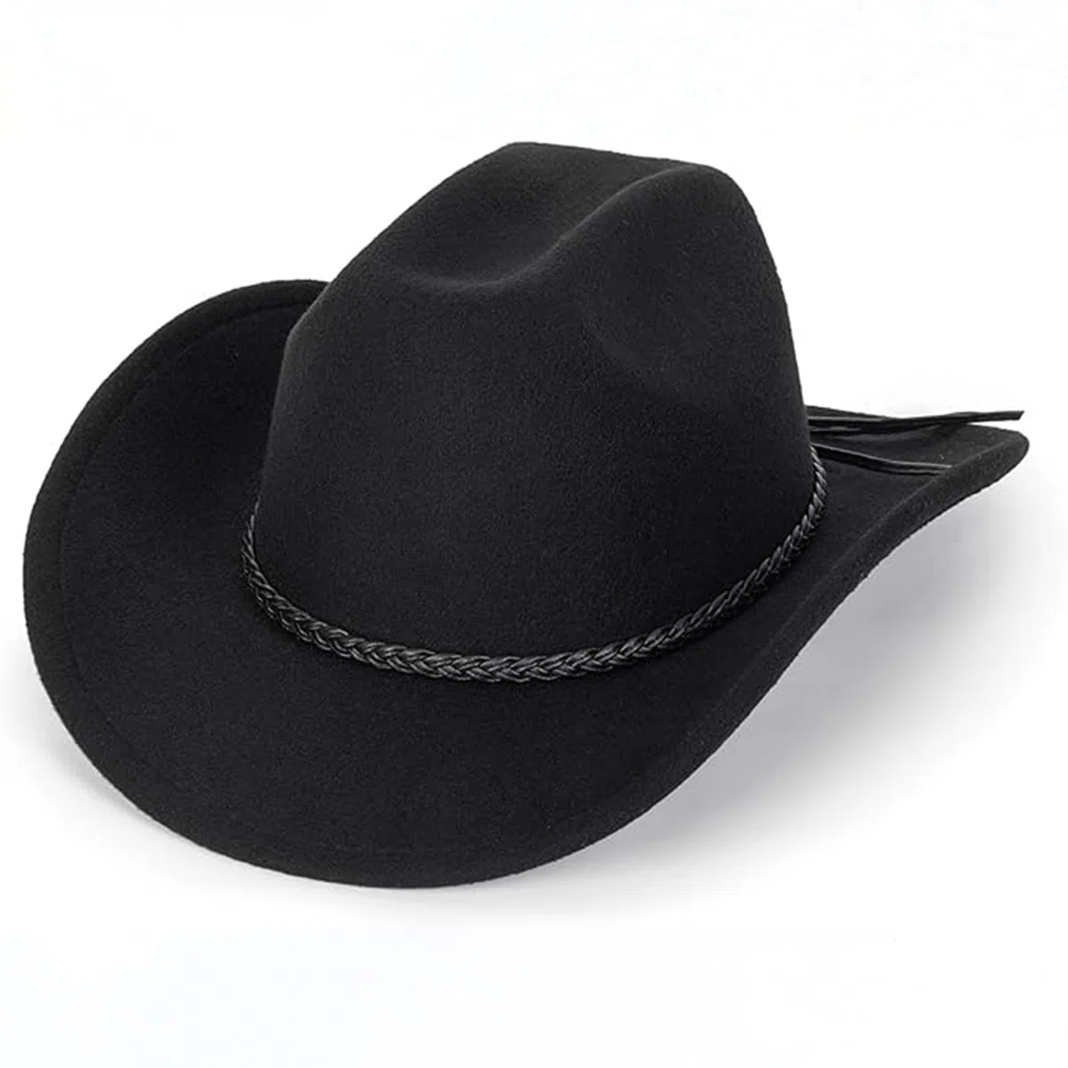 Classic Cowboy Hat for Men and Women Wide Brim Fedora with Strap Timeless Cowboy Accessories for Women Perfect Cowgirl Hat Costume Essential Black