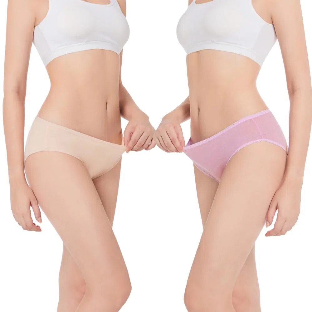 Einweg Unterhosen für Damen, 100% Baumwolle, Mittlere Taille,Einmalslips für Reisen,Krankenhausaufenthalte,Einwegunterwäsche(10er-Pack)