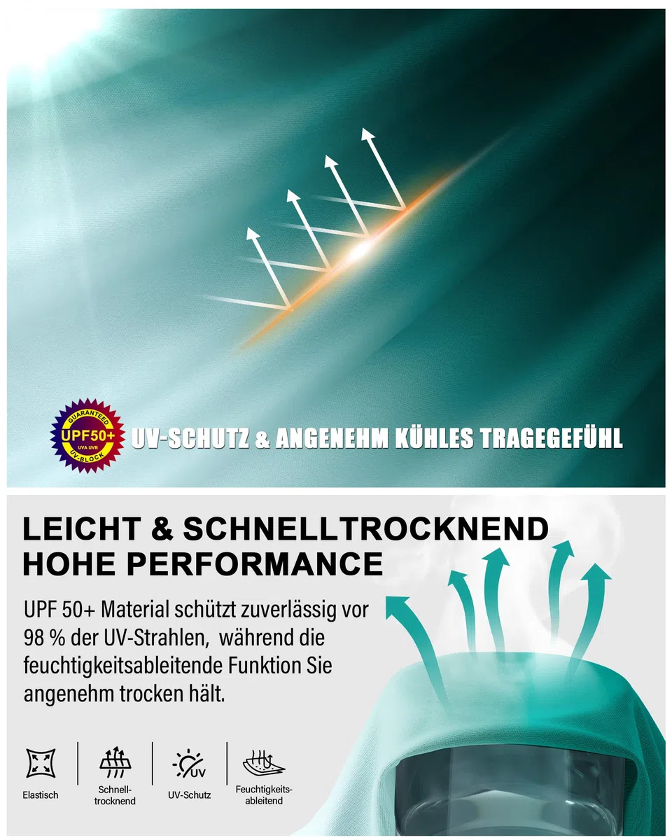 Herren Kurzarm UV-Shirt, UPF 50+ Sonnenschutz Schwimmshirt, Schnelltrocknend & Atmungsaktiv, Rashguard für Surfen, Schwimmen & Strand