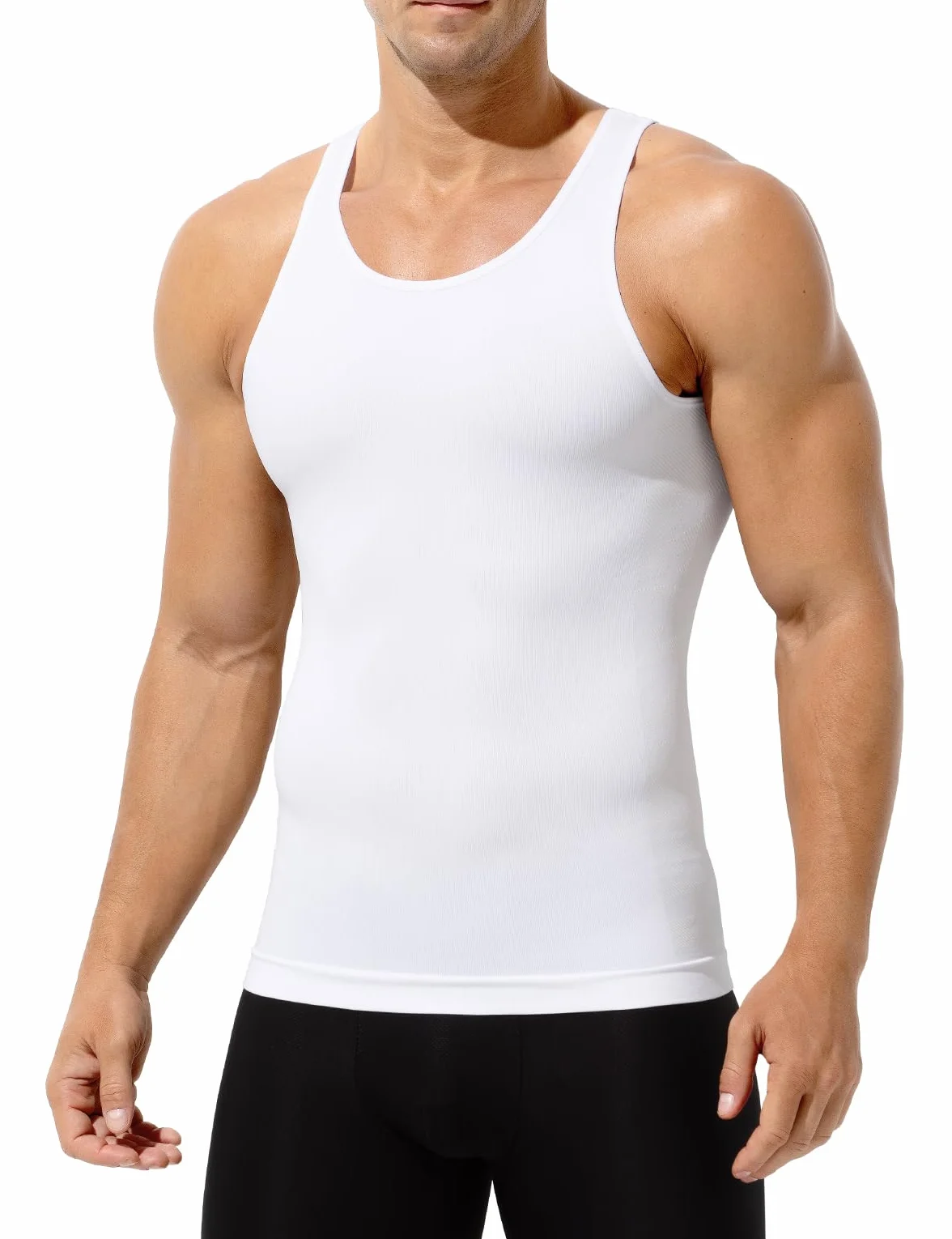 Casey Kevin Shapewear Herren Bauchweg Elastische Ärmellos Tank Top Body Shaper Herren Kompression Unterhemd für Sport & Alltag