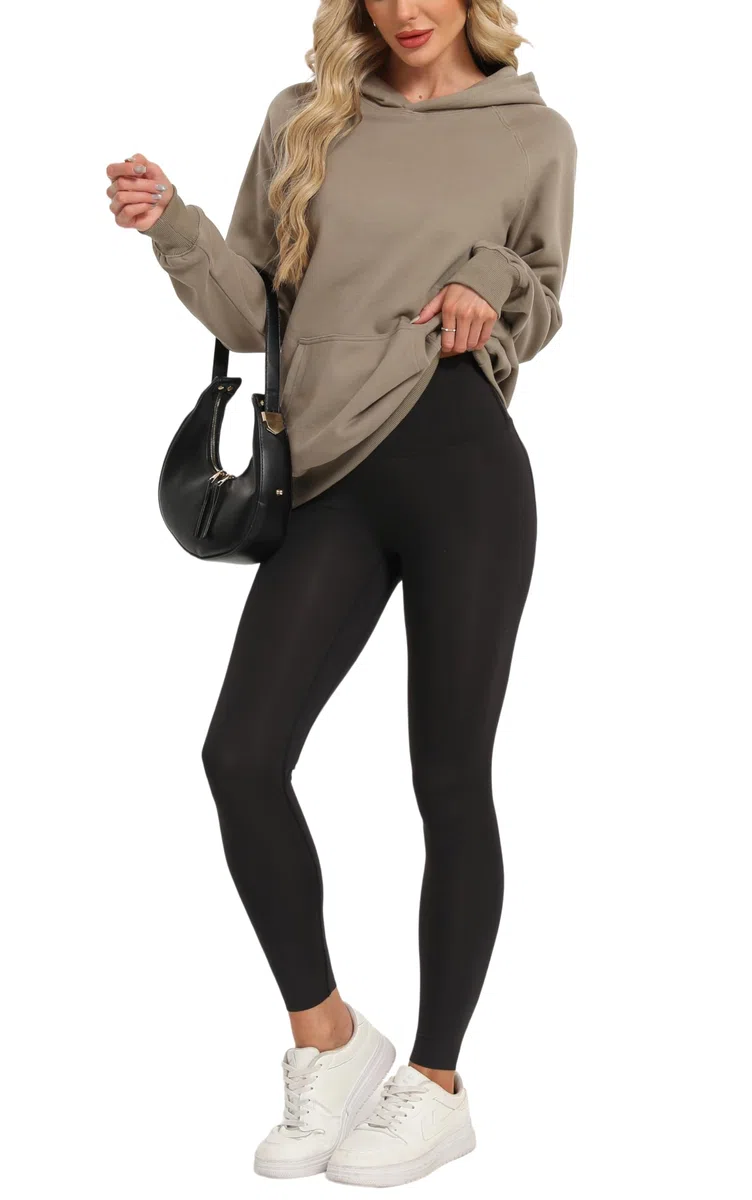 Timuspo Hoodie Damen Oversize Bequeme Baumwolle Pullover Casual Kapuzenpullover Einfarbig Basic Hoody Langarm Sweatshirt mit Kapuze Fashion Oberteile Herbst