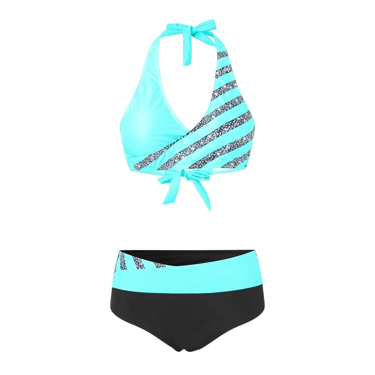 Bikini Damen Push up Sexy Verstellbare Atmungsaktiv Bikini Damen Set Bauch Weg Sexy Bikinihose Schwimmrock Monokini Shape Schnürung Badeanzug mit Rock Lang Badeanzugkleid