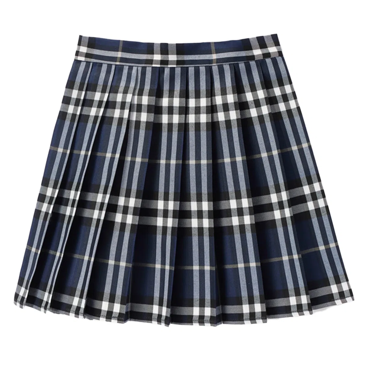Damen Lässiger Karierter Plissierter Rock A-Linien Minirock Für Frauen Röcke Mit Hoher Taille Elegant Sexy Mädchen Leicht Casual Atmungsaktiv Gefaltete Skater Tennis Schule Kurze Röck (3-Blue, L)