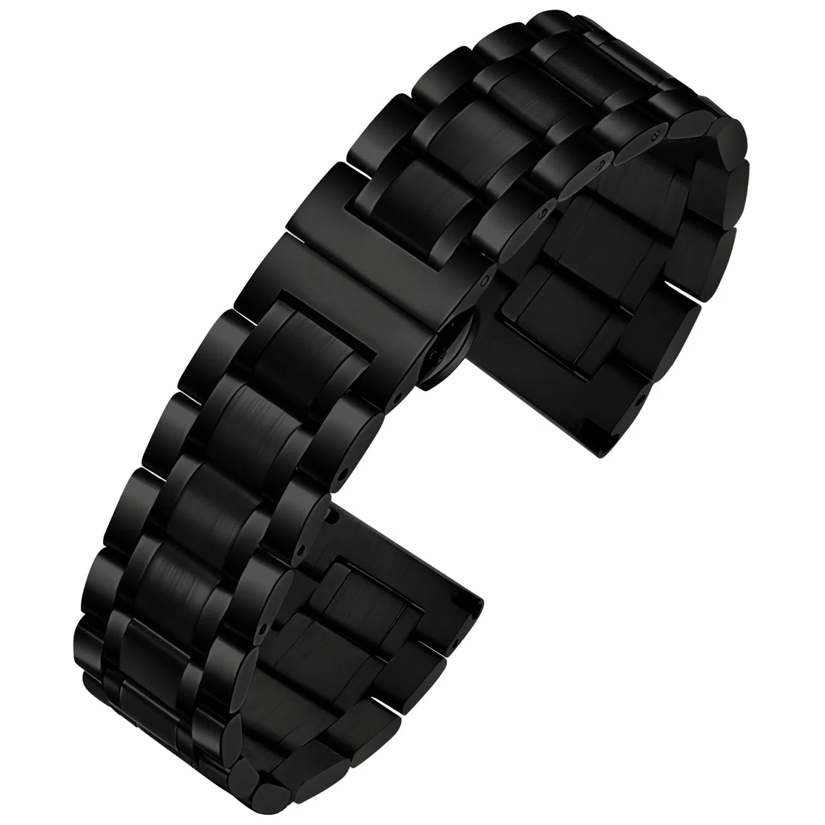 TStrap Metall Uhrenarmband Edelstahl - Schwarz Armband für Uhr Herren und Damen Schnellverschluss - Ersatzarmband für Smartwatch aus Massivem Stahl Poliert - 12mm ... 20mm 22mm 24mm