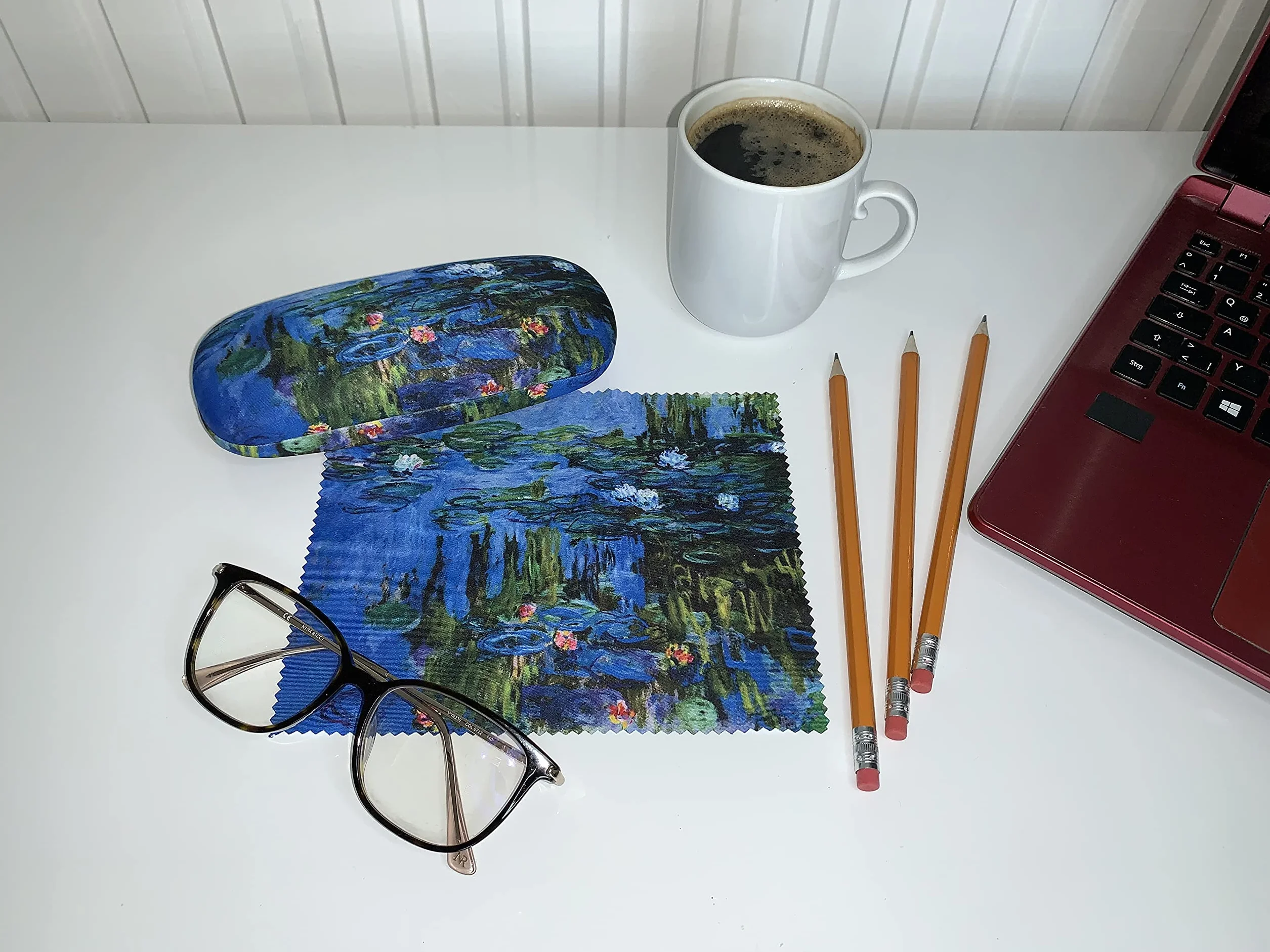 VON LILIENFELD Brillenetui Motiv Kunst Etui Brille Mikrofaser Brillenputztuch Brillenbox Stabiles Hardcase Set mit Stoff bezogen