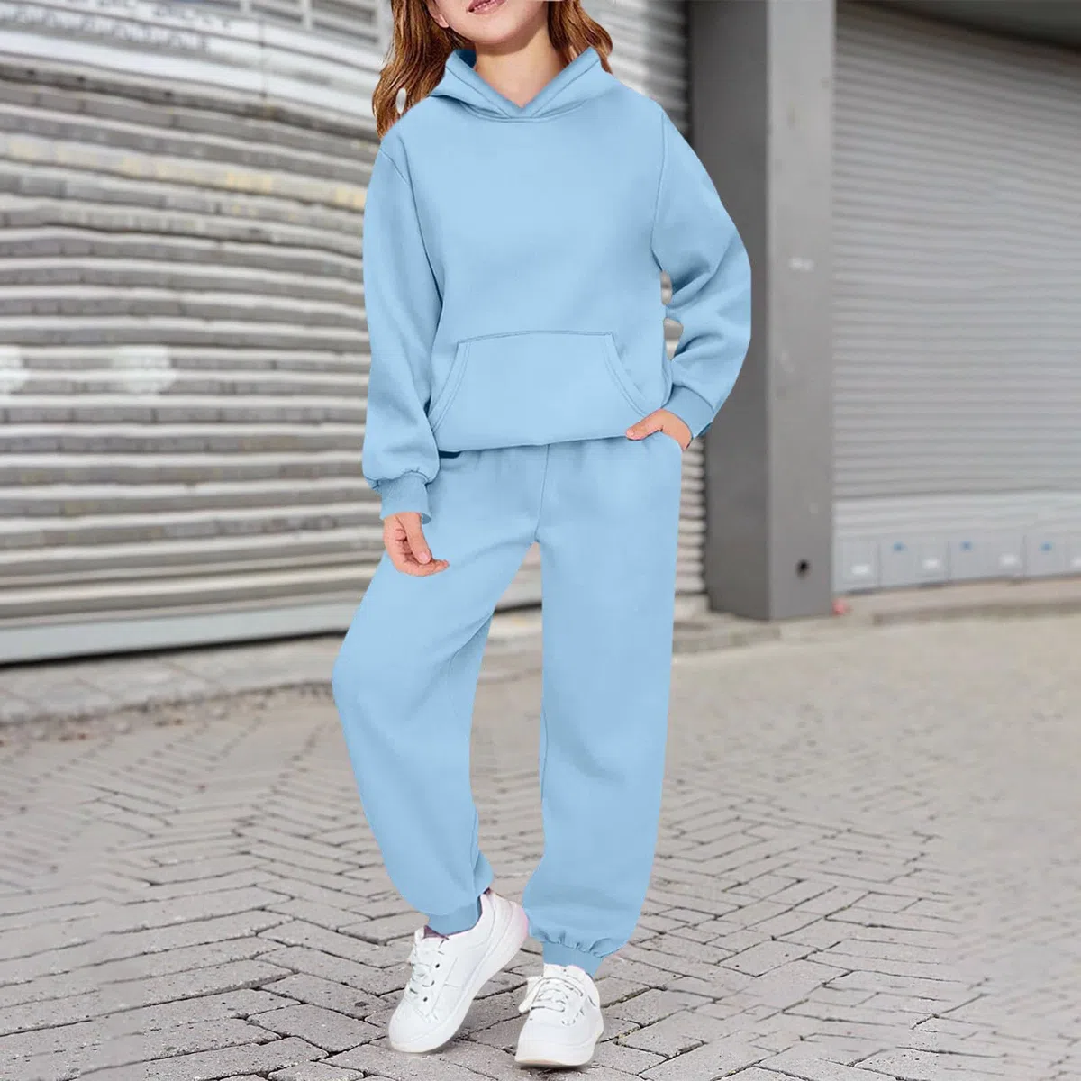 Generisch Mädchen Langarm-Jogginghose mit, lässiges zweiteiliges Outfit, weich, bequem, sportlich, Loungewear für Kleinkinder, Jugendliche, Kinder, Spielkleidung