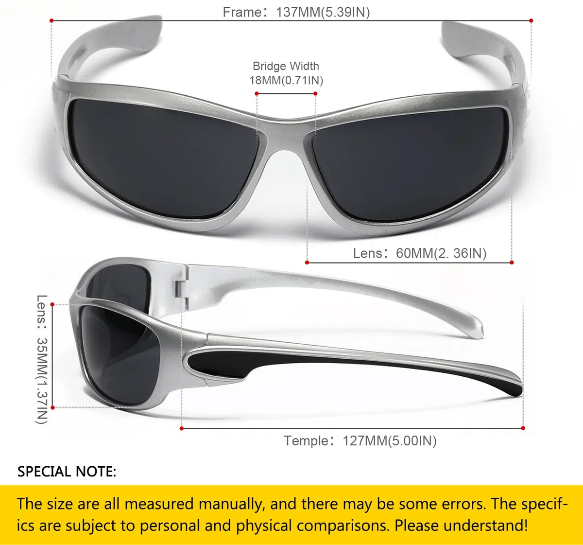 SHEEN KELLY Ultraleichtes Wrap around Sonnenbrille Futuristisches Design sportlicher Stil UV-Schutz Kleine Rahmen Mode Sonnenbrille