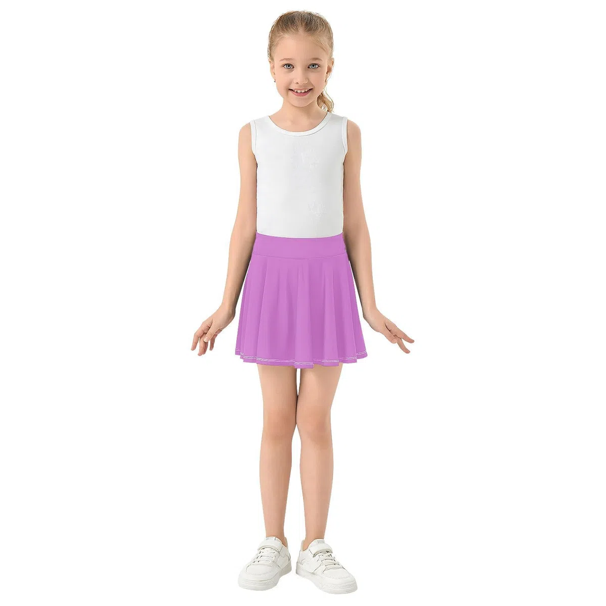 Orchid Purple Mädchen athletischer Rock mit integrierten Shorts, aktiver Skort für Kleinkinder, Mädchen, Sportröcke für Kinder