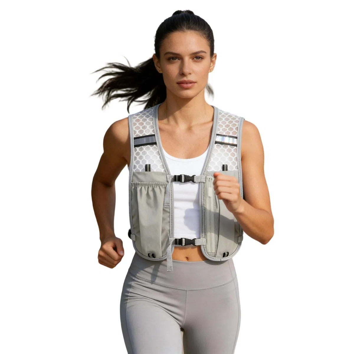 Ultraleichte Laufweste Herren & Damen mit 500ml Trinkflasche, Trinkweste für Laufen und Joggen, Kompakter Laufrucksack