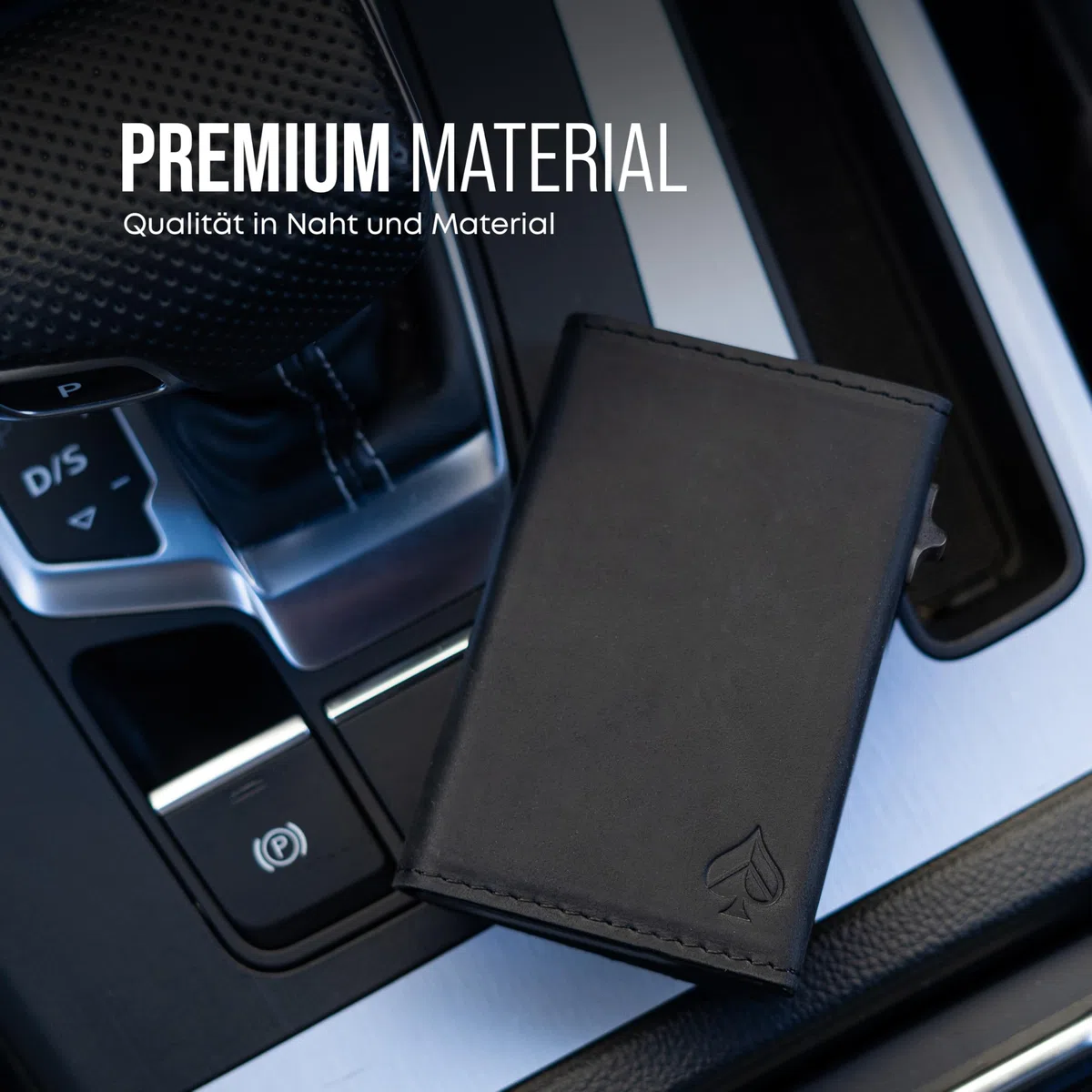 Card Nine! Magnet Kartenetui - Premium Slim Wallet - Geldbörse mit RFID-Schutz - Portemonnaie für Damen & Herren - Geldbeutel mit Magnetverschluss (Crazy-Horse-Leder Schwarz, Mit Münzfach)
