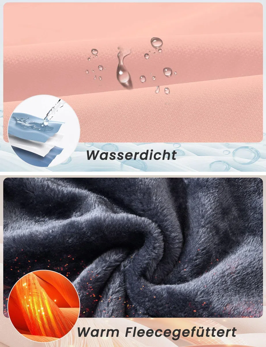 Rdruko Skijacke Damen Warme Winterjacke Gefüttert Verdickt Softshelljacke Wasserdicht Snowboardjacke Atmungsaktiv mit Abtrennbarer Kapuze