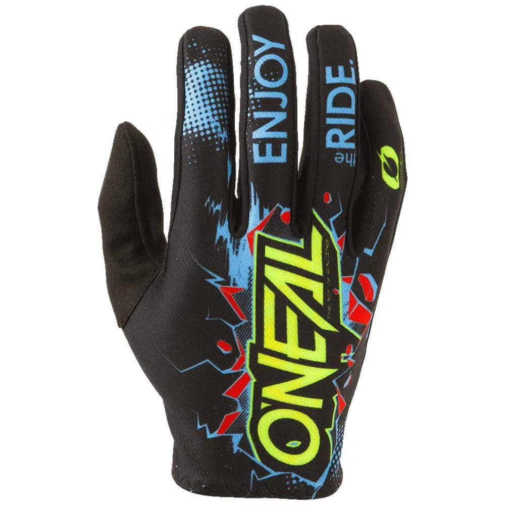 O'NEAL | Fahrrad- & Motocross-Handschuhe | Kinder | MX MTB DH FR Downhill Freeride | Langlebige, Flexible Materialien, belüftete Handoberseite | Matrix Youth Glove Villain | Schwarz | Größe L | Mesh-Einsätze