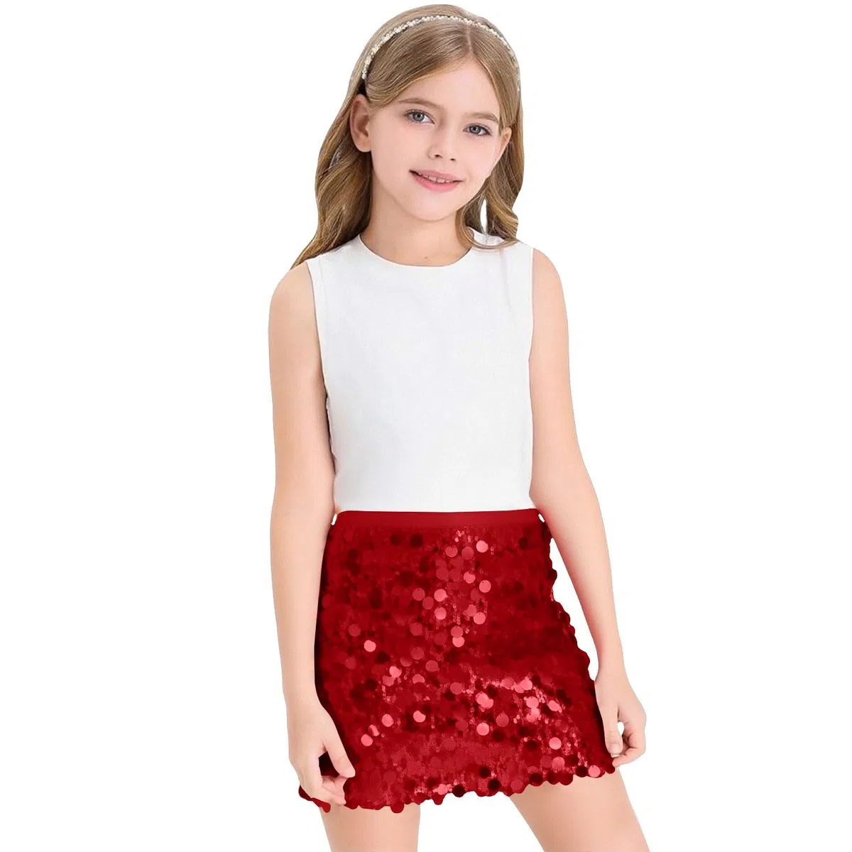 Pailletten Rock mädchen Glitzerrock Mädchen Pailletten Rock Elastischer Bund Funkelnde Glitzer Plissee Skorts mit Futter für Kinder Tanz Prinzessinnen Kleid