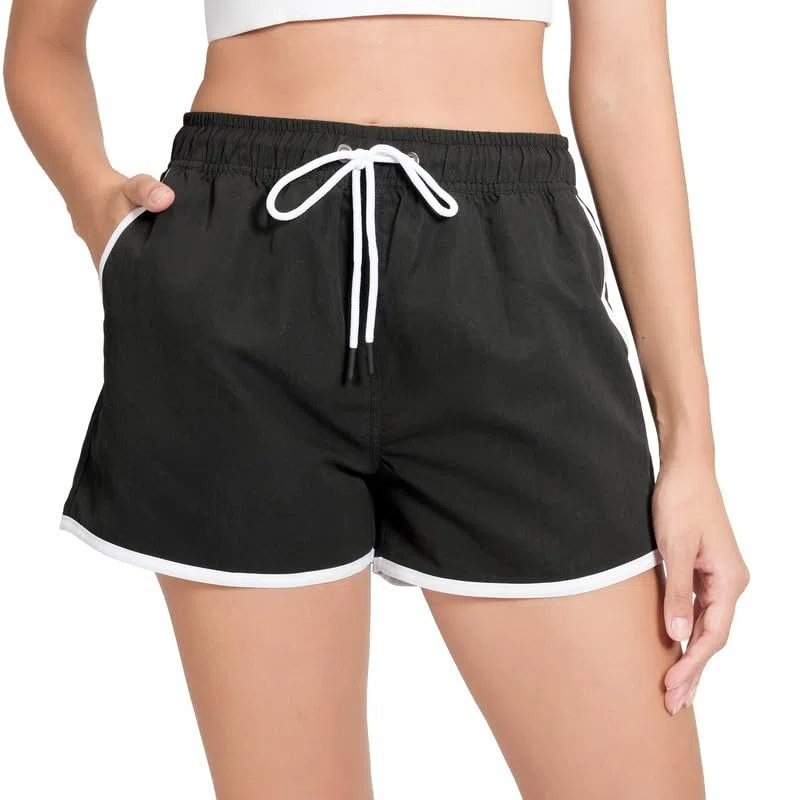 riemot Badeshorts Damen Schnelltrocknend Strandshorts mit Elastischem Bund und Kordelzug, Schwimmshorts mit Mesh-Innenfutter und Taschen, Sommer Shorts für Strand, Urlaub und Freizeit S-XXL