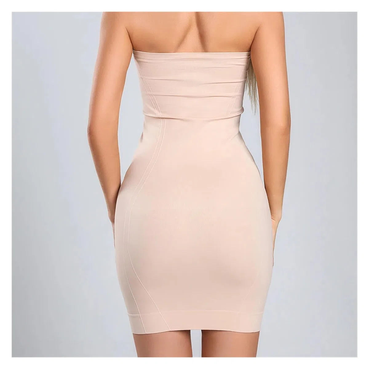 Shapewear Kleid Trägerloser Shapewear-Body Shaper for Frauen, Bauchkontrolle, voller Slip, Shapewear unter dem Kleid(L)