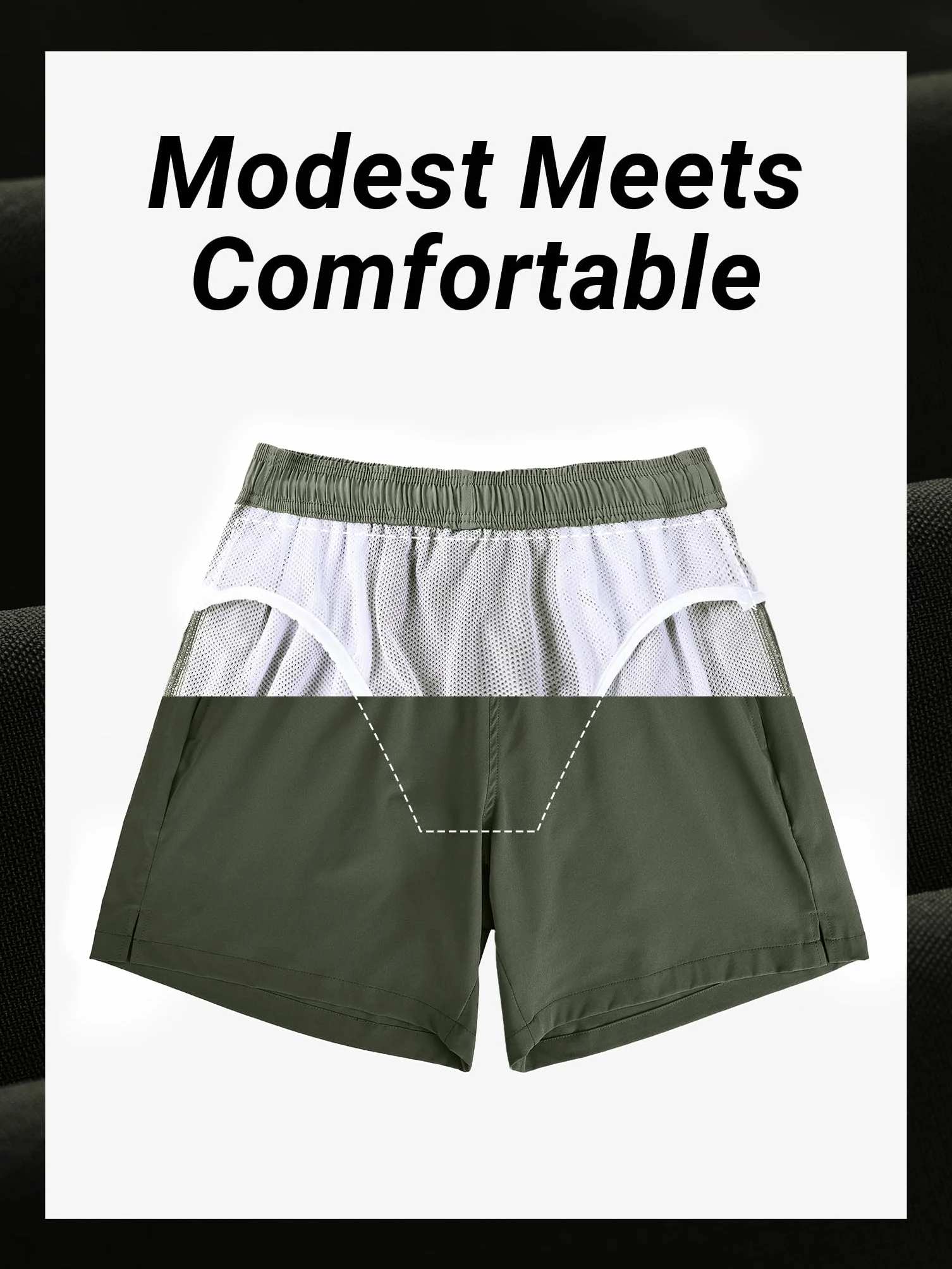 Arcweg Badehose für Herren mit Reißverschlusstasche Atmungsaktiv Wasserabweisend Badeshorts Männer Trainingsshorts Elastisch Verstellbar Mit Tunnelzug Meshfutter