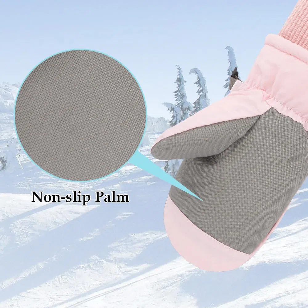Skihandschuhe Kinder Wasserdicht Winddicht Warme Winter Fäustlinge für 2-8 Jahre Junge und Mädchen Schneehandschuhe für Skifahren, Snowboard, Radeln