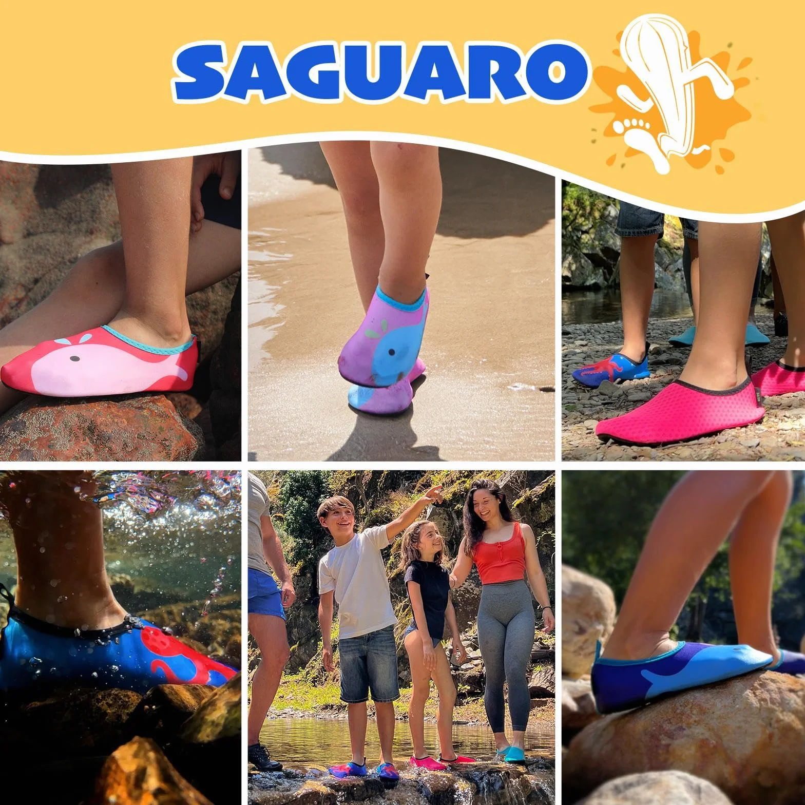 SAGUARO Barfussschuhe Kinder Outdoor Schwimmschuhe Jungen Strand Aquaschuhe Männer Sommer Badeschuhe Weiche Faltbar Wasserschuhe, 20/21 EU, Delphin Rot