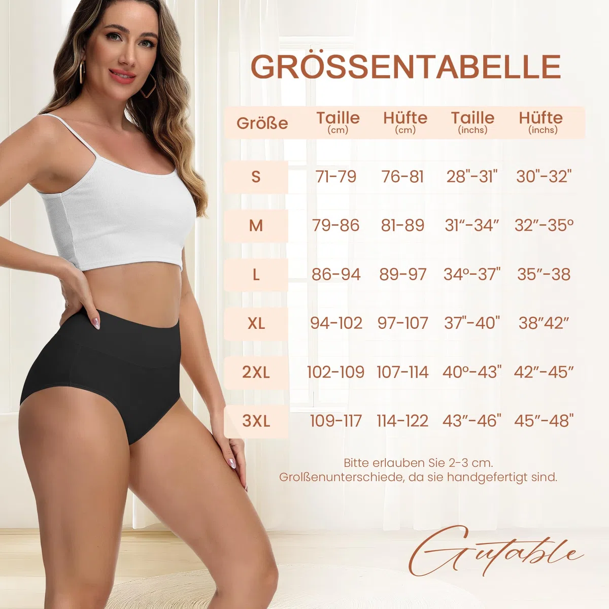Unterhosen Damen 5er Pack–Hohe Taille Baumwolle Slips, Stretch & Atmungsaktive Panties, Weiche Unterwäsche für Frauen (Gr.S-3XL)